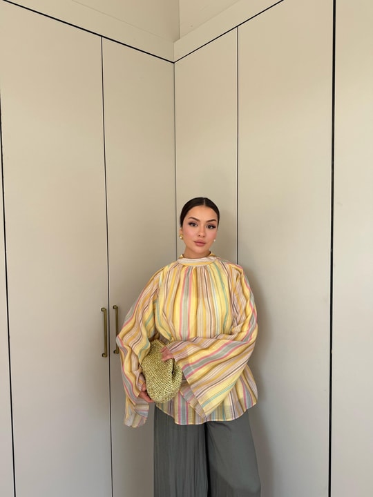 HR-1488H&R Butik0011- Arlina Gömlek Sarı