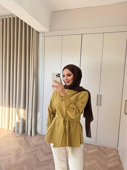 HR-0969H&R ButikDuq- Rewa Yan Düğmeli Gömlek Hardal