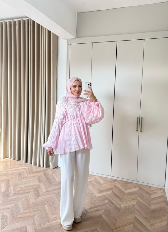 HR-2748H&R ButikHen - Dila Fırfırlı Gömlek Pembe