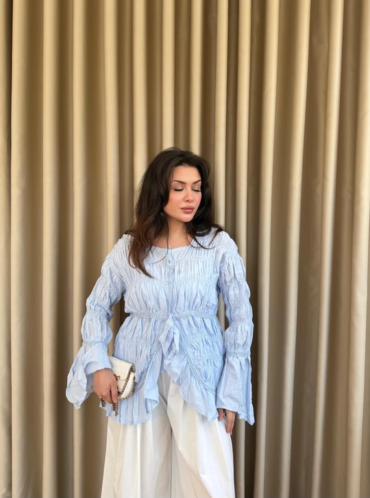HR-1376H&R ButikMsn- Vual Eşa Gömlek Bebe Mavi