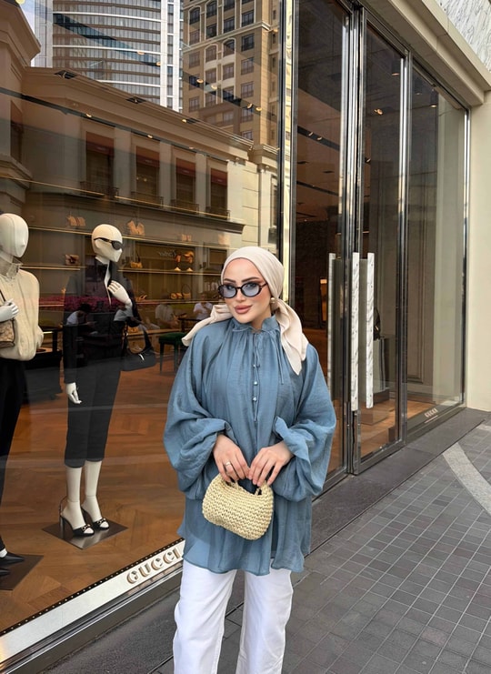 HR-1112H&R ButikQu- Aşla Ön Düğmeli Gömlek İndigo