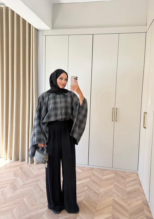 HR-2890H&R ButikQu- Kare Desen Oduncu Gömlek Antrasit