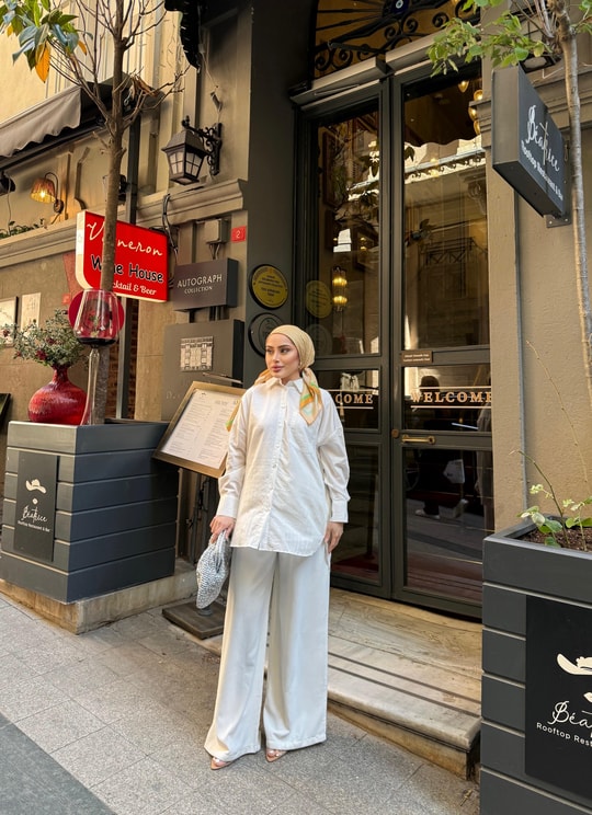 GMLK-449H&R ButikSim Detaylı Gömlek Beyaz