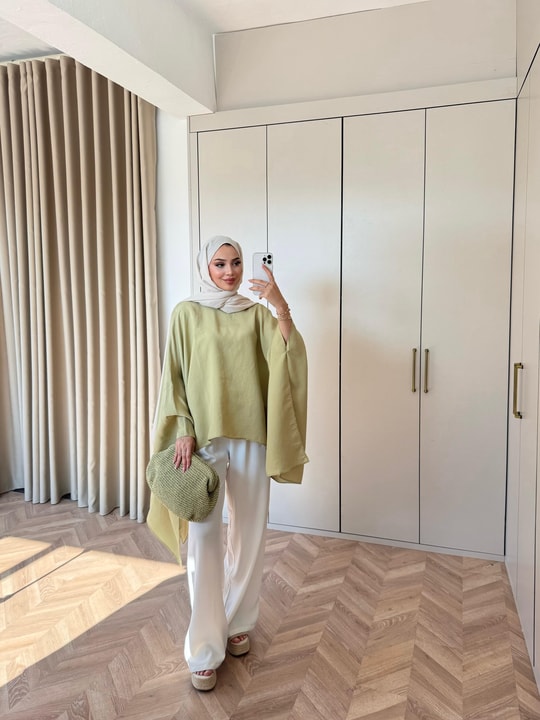 HR-2760H&R ButikTB - Aşli Oversize Gömlek Yeşil