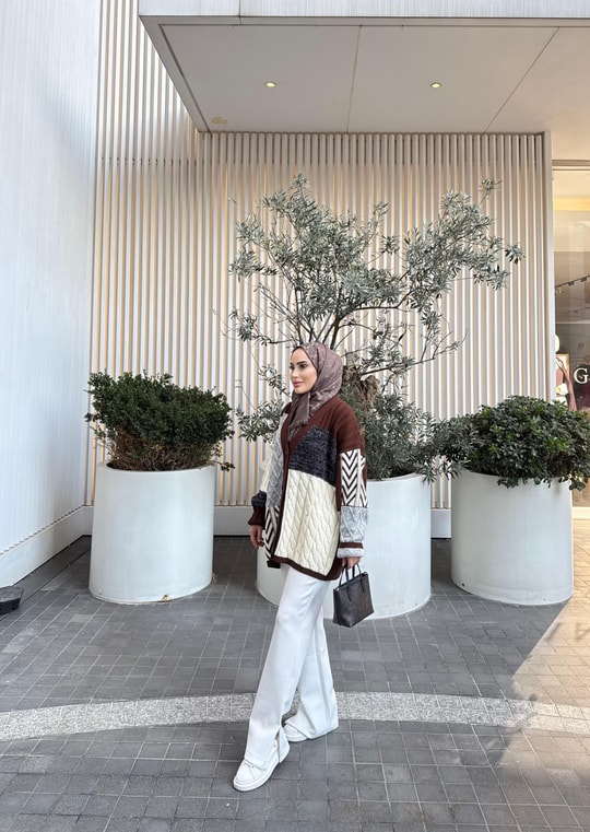 HIRKA-94H&R ButikGünay Etnik Hırka Kahverengi