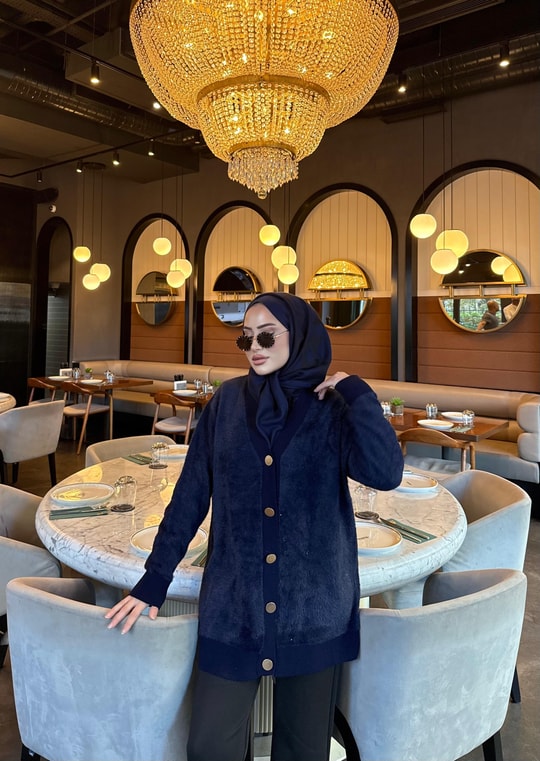 HIRKA-116H&R ButikMC-Cewa Angora Hırka Lacivert