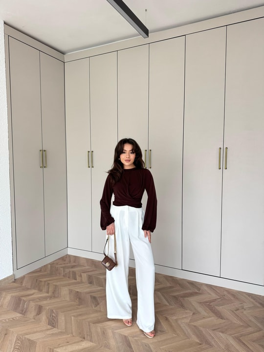 İCK-46H&R ButikBüzgülü Body İçlik Kahve