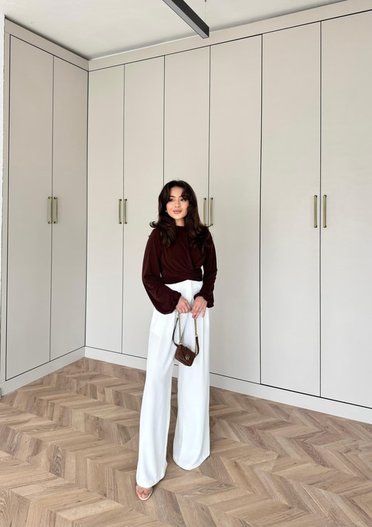 İCK-46H&R ButikBüzgülü Body İçlik Kahve