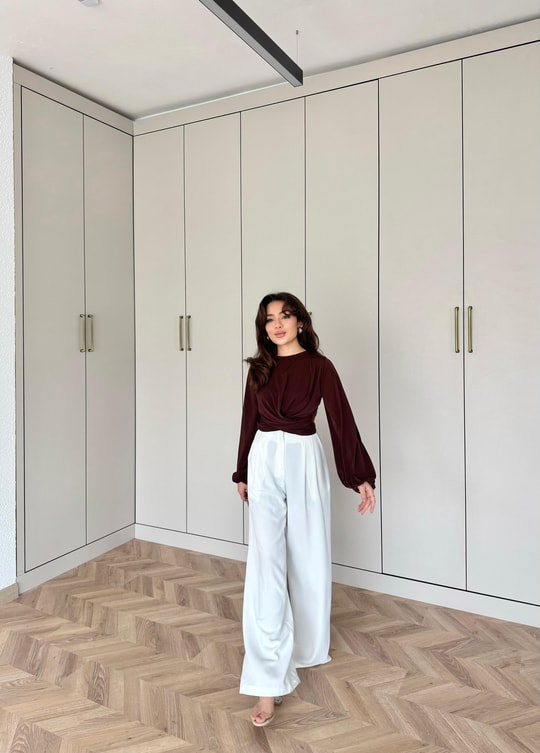 İCK-46H&R ButikBüzgülü Body İçlik Kahve