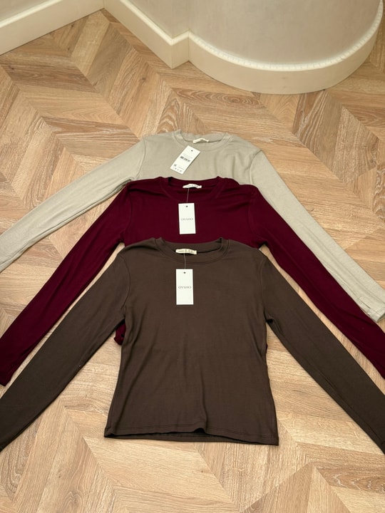 HR-007H&R ButikMuadil Düz Uzun Kollu İçlik Bordo