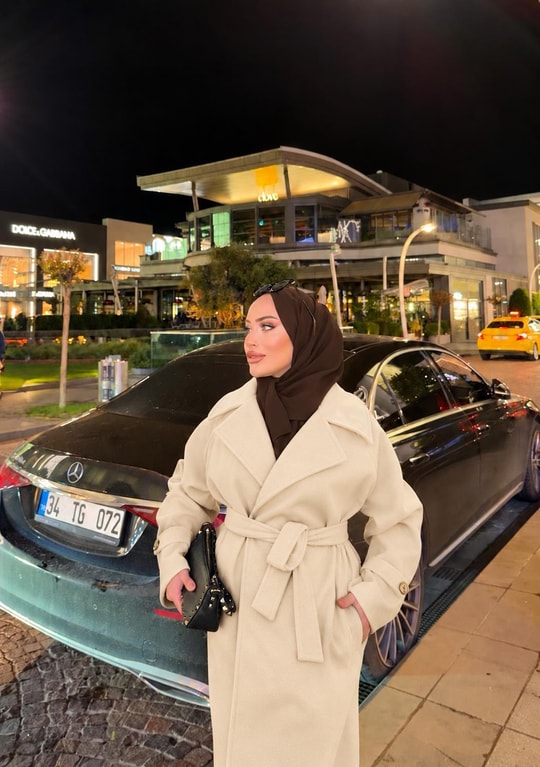 HR-3418H&R ButikPw- Ebala Kaşe Kaban Bej