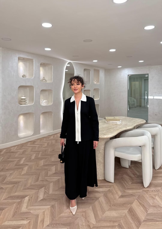 KAZK-575H&R ButikAda Ön Fermuarlı Çelik Örme Triko Siyah