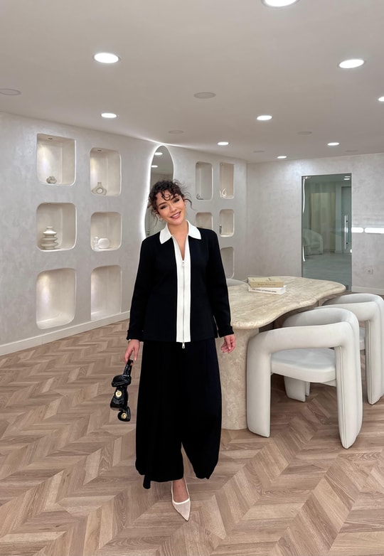 KAZK-575H&R ButikAda Ön Fermuarlı Çelik Örme Triko Siyah