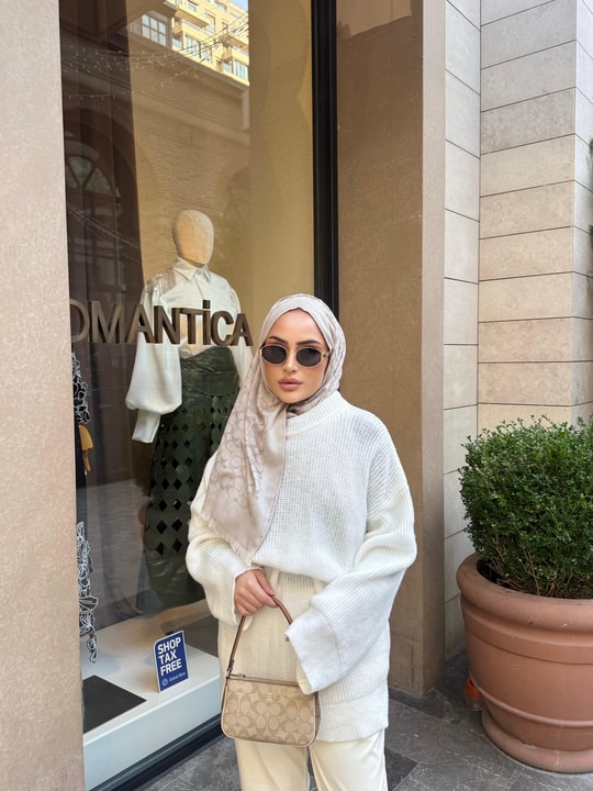 KAZK-605H&R ButikMB-Eco Düz Triko Kazak Beyaz