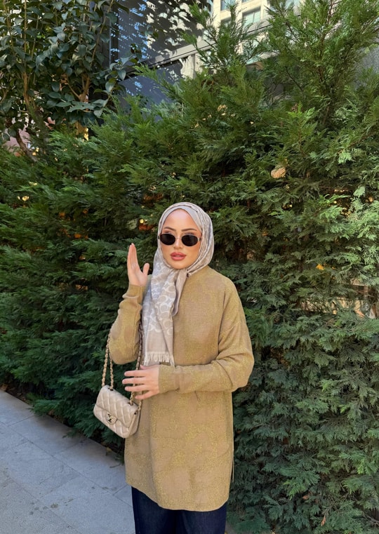 KAZK-620H&R ButikMC-Ewa Simli Desenli Kazak Gold