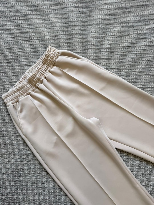 PANTLN-78H&R ButikÇımalı Scuba Bol Pantolon Bej