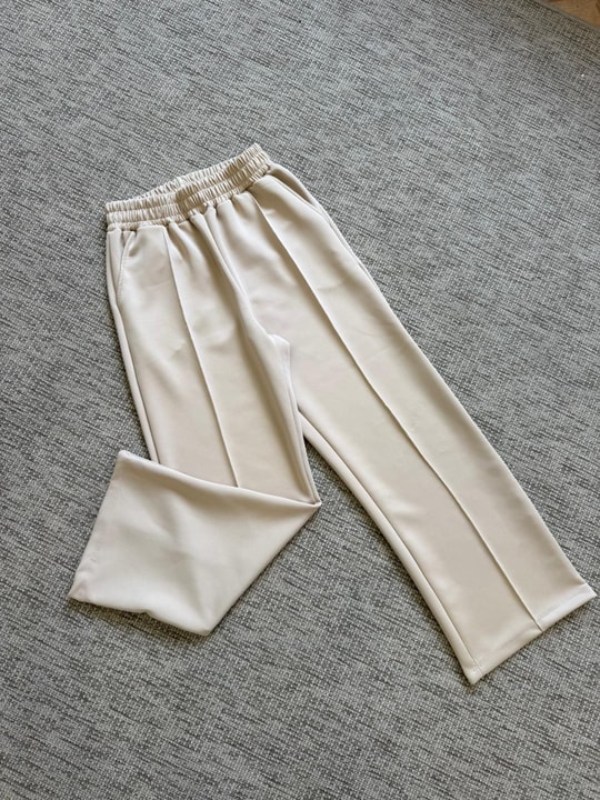 PANTLN-78H&R ButikÇımalı Scuba Bol Pantolon Bej
