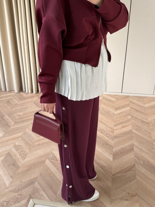 PNT-031H&R ButikHap-Çıtçıtlı Oysh Pantolon Bordo