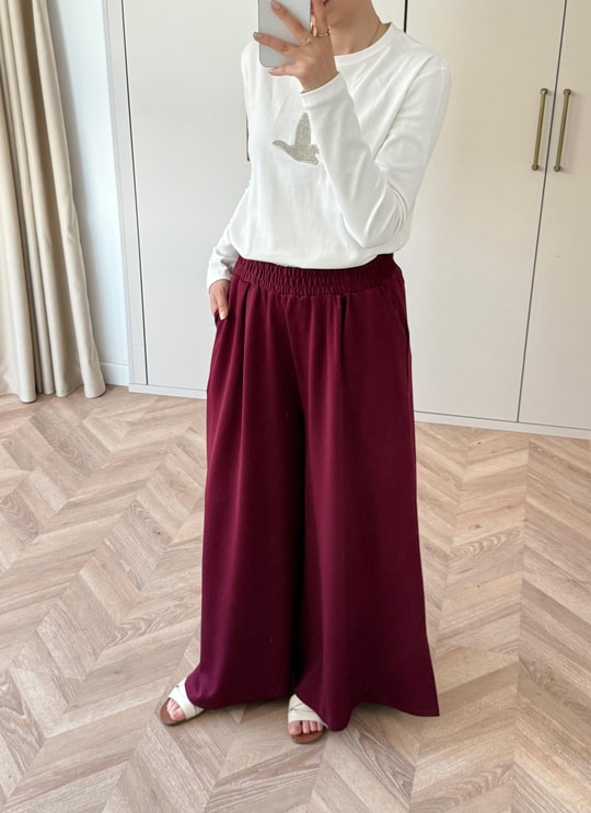 HR-0878H&R ButikMB - Bol oysh Pantolon Bordo