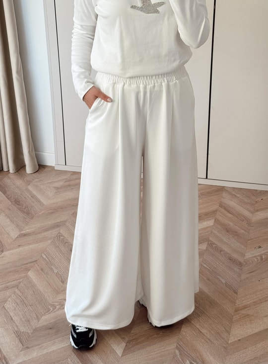 HR-0872H&R ButikMB - Bol oysh Pantolon Beyaz