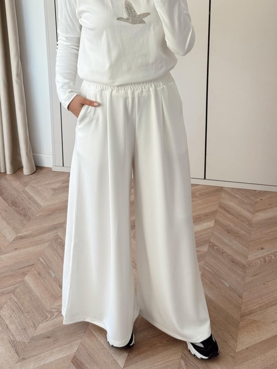 HR-0872H&R ButikMB - Bol oysh Pantolon Beyaz