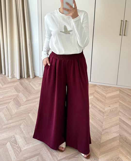 HR-0878H&R ButikMB - Bol oysh Pantolon Bordo