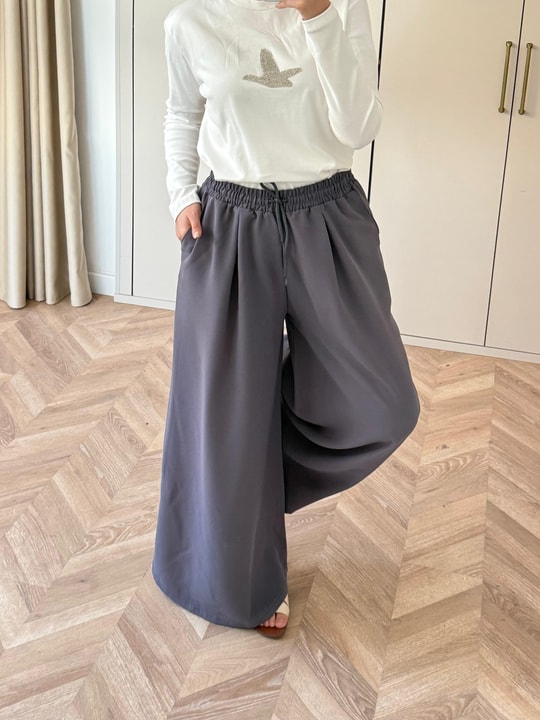 HR-0879H&R ButikMB - Krep Pantolon Gri