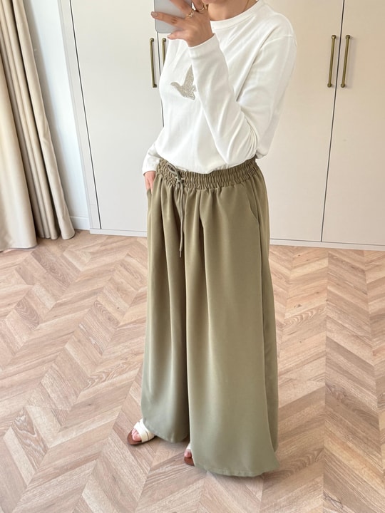 HR-0881H&R ButikMB - Krep Pantolon Haki