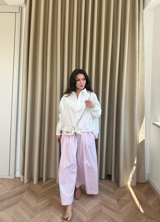 HR-1362H&R ButikMSn - Poplin Bol Paça Pantolon Pembe