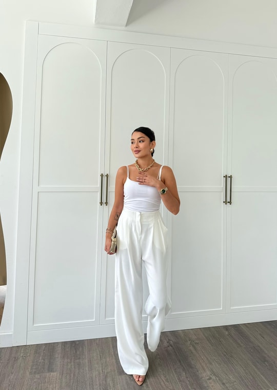 PANTLN-105H&R ButikPallazo Pantolon Beyaz