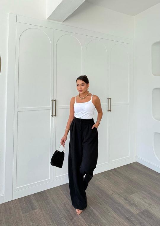 PANTLN-105H&R ButikPallazo Pantolon Siyah