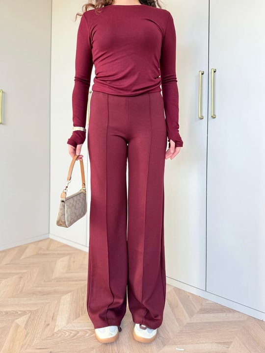 PNT-042H&R ButikTek Oysh Pantolon Bordo
