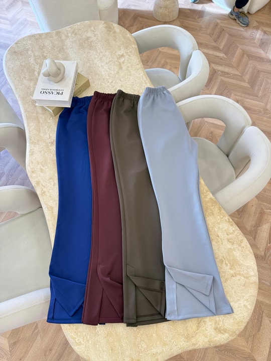 PNT-035H&R ButikYanı Kesik Paça Scuba Pantolon Gri