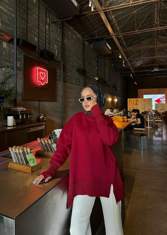 HR-1074H&R ButikDilvi Model Sweat Bordo