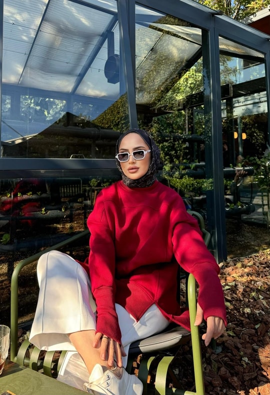 HR-1074H&R ButikDilvi Model Sweat Bordo