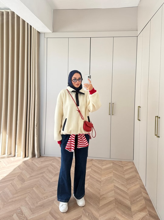HR-3275H&R ButikHr- Muadil Sweat Ekru