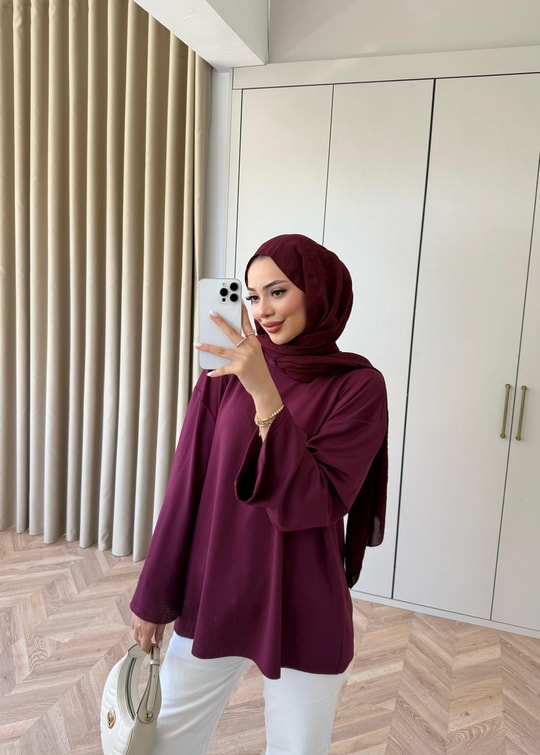 Sweat-244H&R ButikKiw-Muadil Oysh Üst Mürdüm