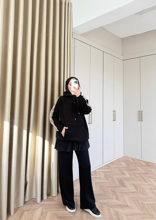 Sweat-198H&R ButikMuadil Cepli Sweat Siyah