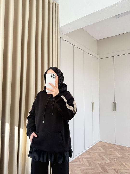 Sweat-198H&R ButikMuadil Cepli Sweat Siyah