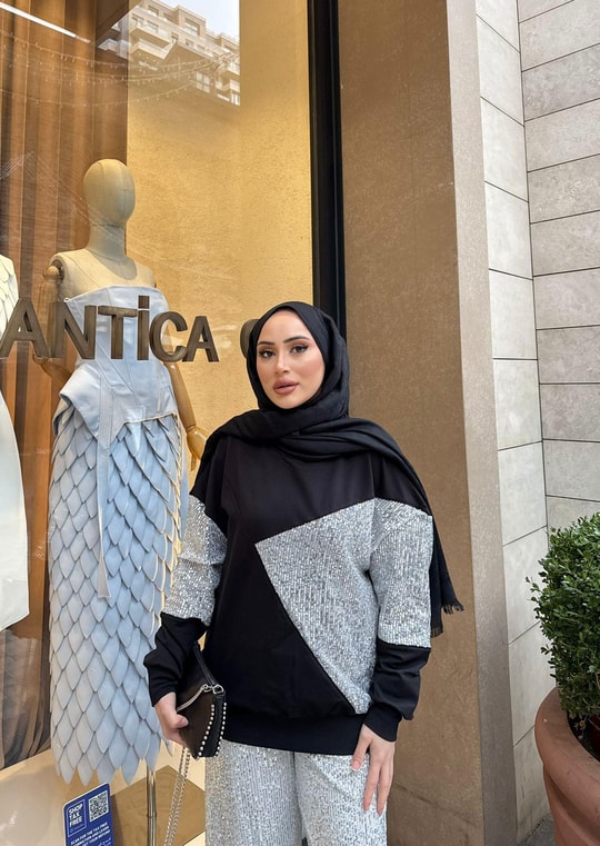 Sweat-189H&R ButikOlla sim Detaylı Sweat Yan Çizgili Siyah