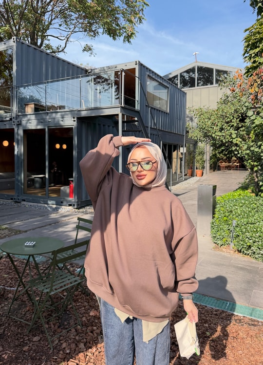HR-3435H&R ButikOversize Sweat Kahve
