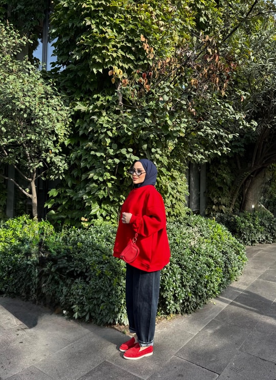HR-3435H&R ButikOversize Sweat Kırmızı