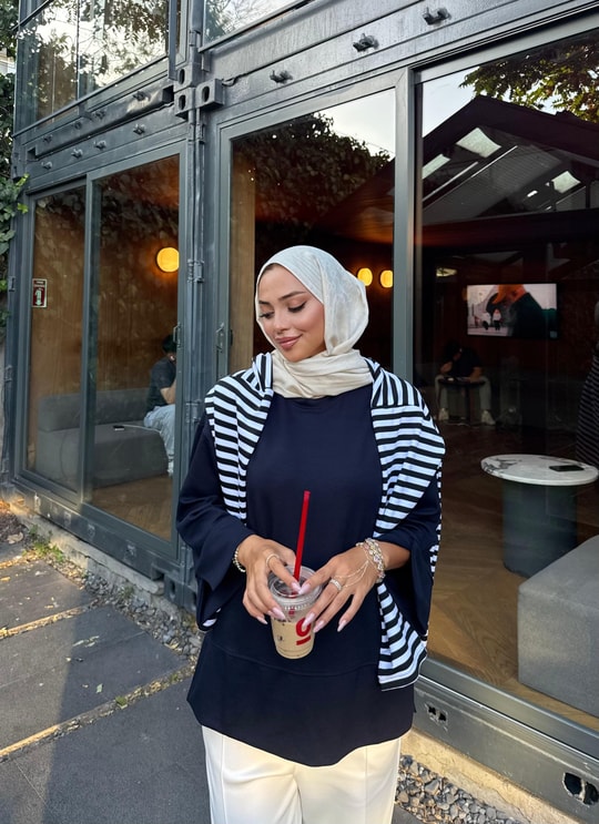 HR-2873H&R ButikSiva Kolu Kesik Detaylı Sweat Lacivert