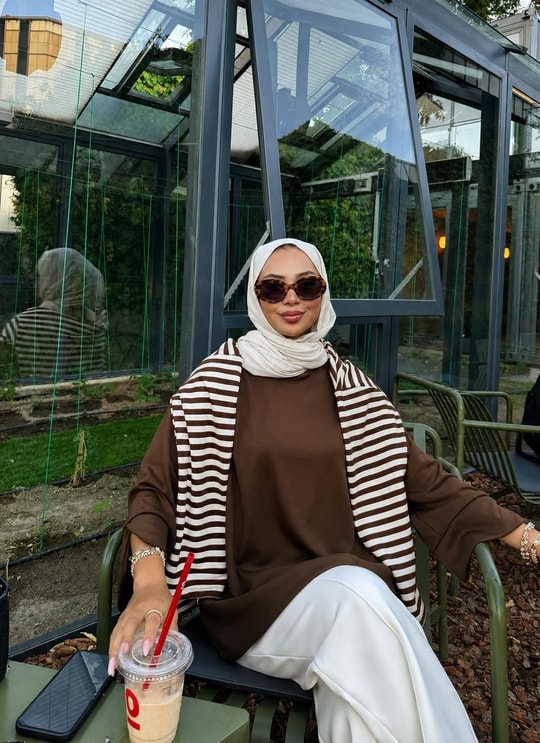 HR-2873H&R ButikSiva Kolu Kesik Detaylı Sweat Kahve