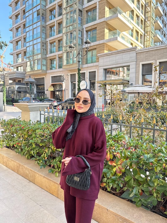 TAKM-1829H&R ButikBasic Triko Takım Bordo