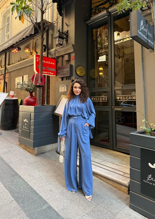 TAKM-1963H&R ButikDubai Palazzo Takım Lacivert