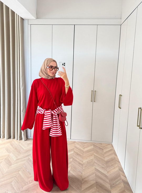 HR-3250H&R ButikEk - Diva Oysh Takım Kırmızı