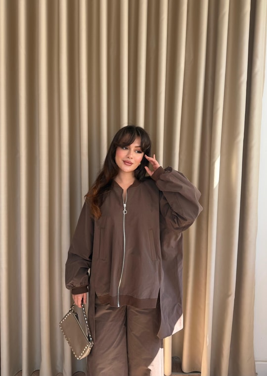 HR-2905H&R ButikEs- Desnal Gabardin Takım Kahve