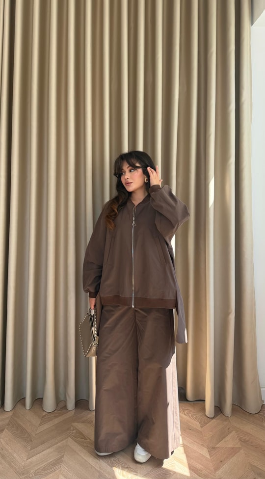 HR-2905H&R ButikEs- Desnal Gabardin Takım Kahve