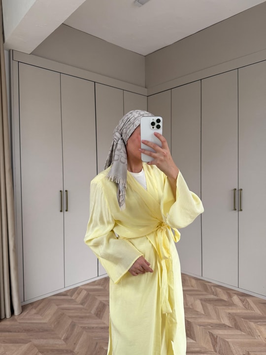 TAKIM-01H&R ButikEva Kimono Takım Sarı